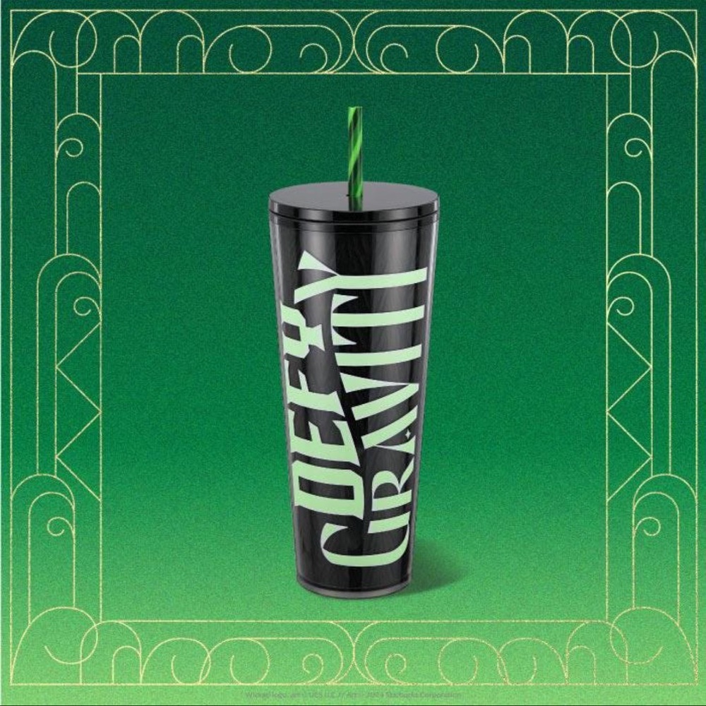 Limited Edition Wicked Defy Gravity Black and Green Glow in the Dark Tumbler